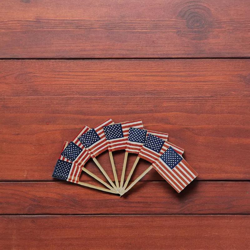 Poly King® Flag Pick American 144 Count/Pack 100 Packs/Case