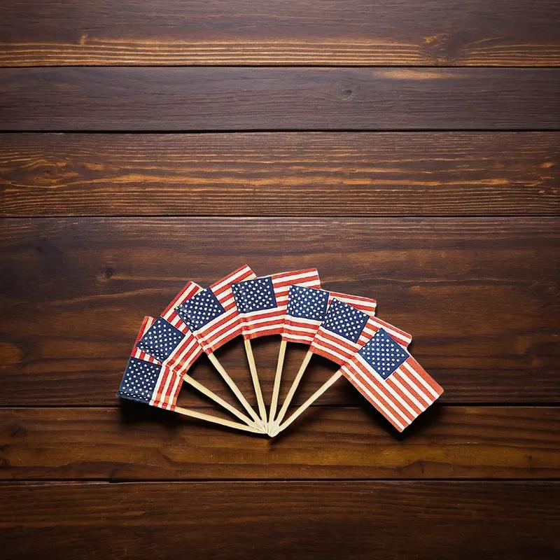 Poly King® Flag Pick American 144 Count/Pack 100 Packs/Case