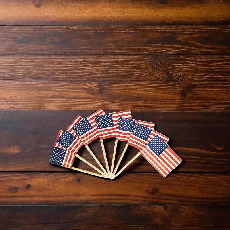 Poly King® Flag Pick American 144 Count/Pack 100 Packs/Case