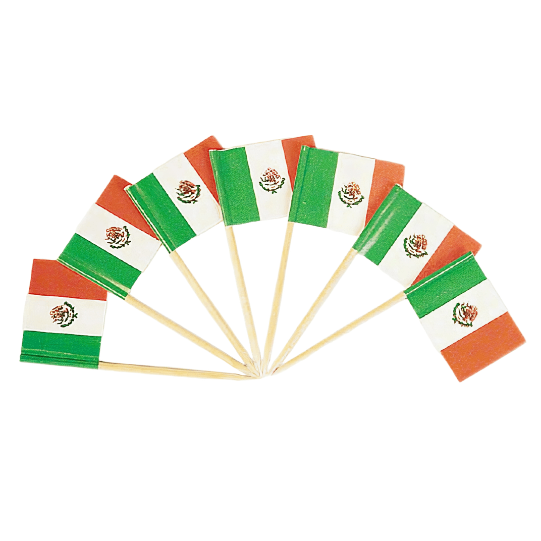Poly King® Flag Pick Mexican 144 Count/Pack 100 Packs/Case