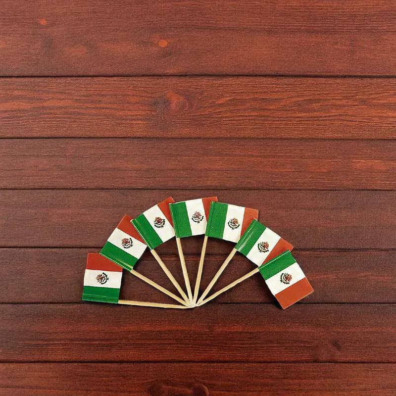 Poly King® Flag Pick Mexican 144 Count/Pack 100 Packs/Case