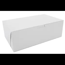 Donut Box 10.75X6.75X3.5 IN Clay-Coated Kraft Board White Rectangle Lock Corner 250/Case
