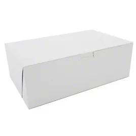 Donut Box 10.75X6.75X3.5 IN Clay-Coated Kraft Board White Rectangle Lock Corner 250/Case