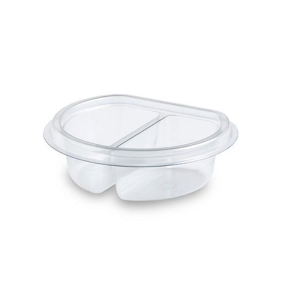 Crystal Seal® Take-Out Container Insert 2 Compartment PET Clear 1600/Case