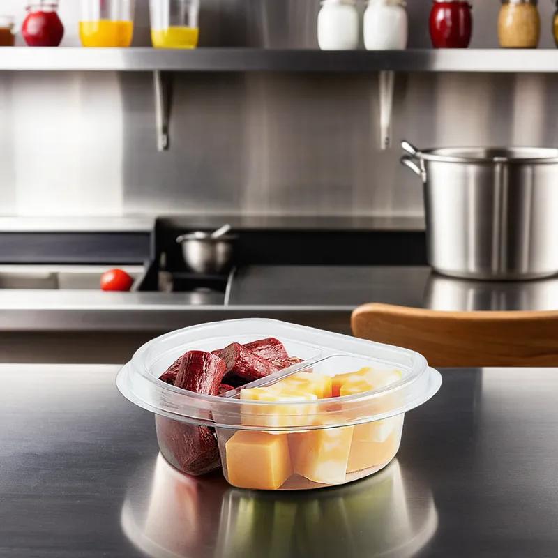 Crystal Seal® Take-Out Container Insert 2 Compartment PET Clear 1600/Case