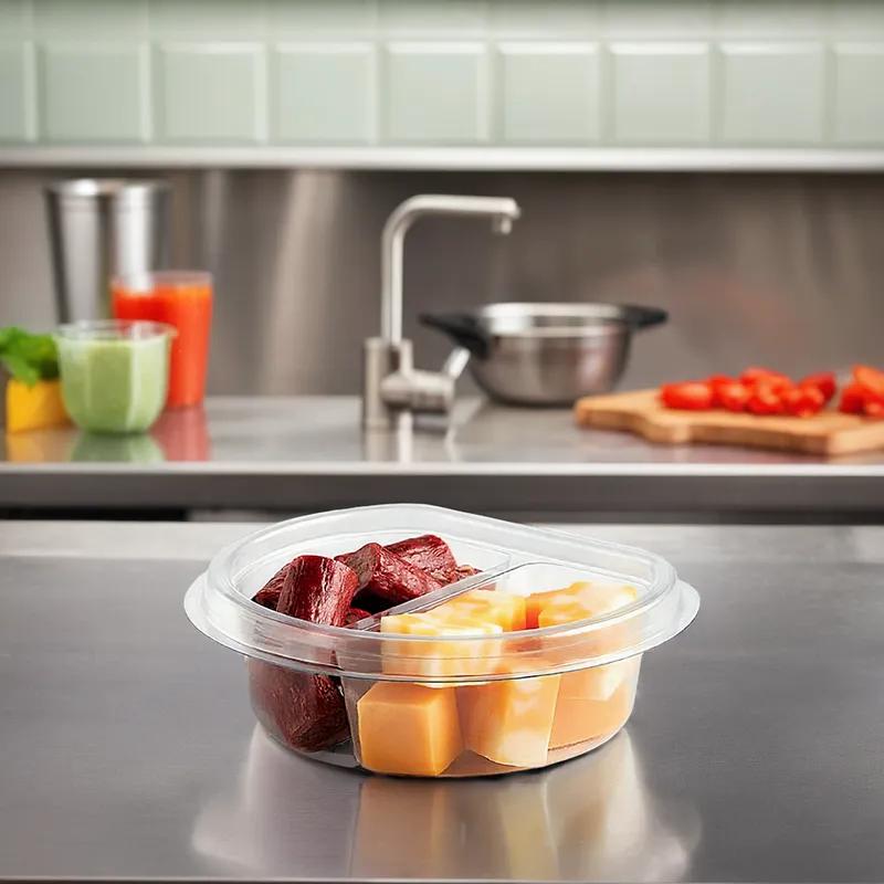 Crystal Seal® Take-Out Container Insert 2 Compartment PET Clear 1600/Case