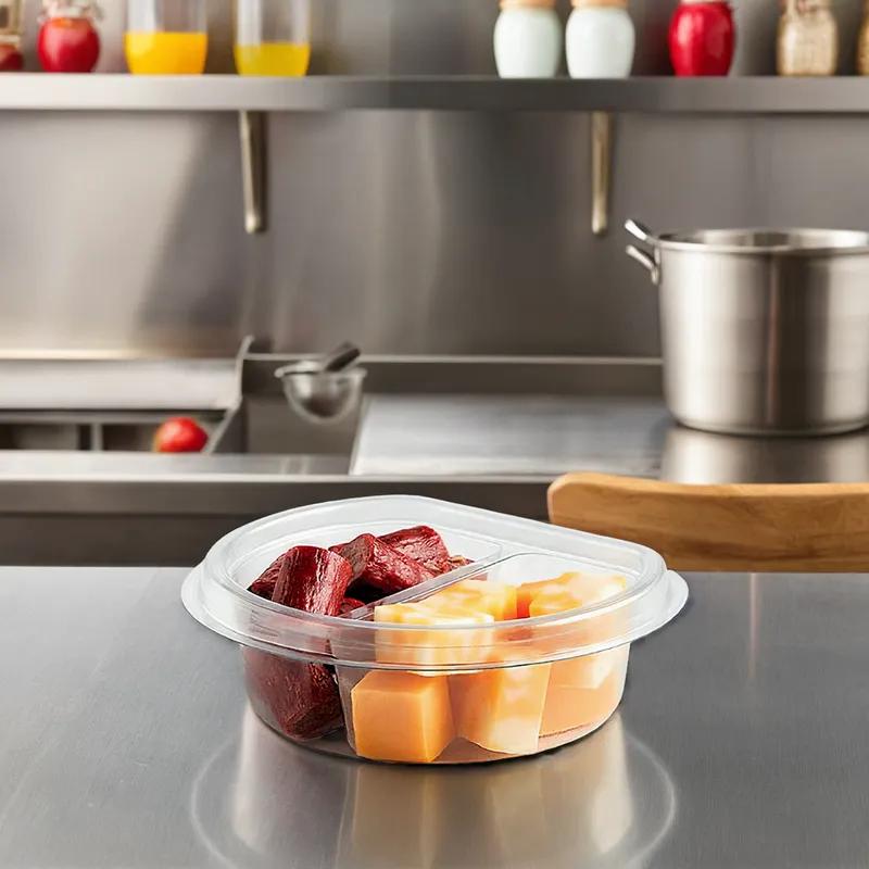 Crystal Seal® Take-Out Container Insert 2 Compartment PET Clear 1600/Case