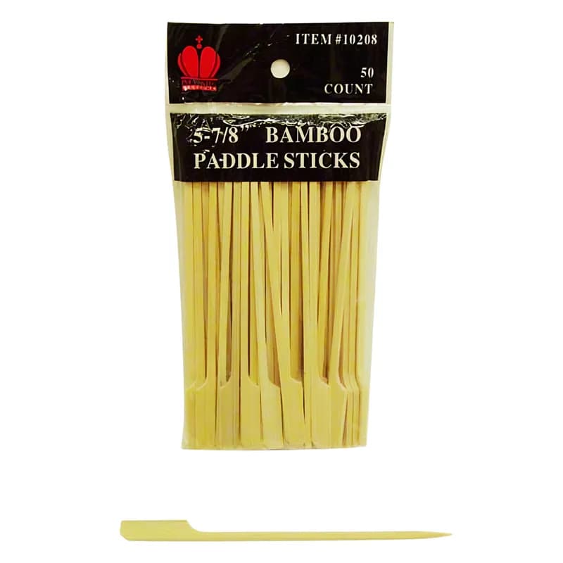 Poly King® Paddle Pick 5.875 IN Bamboo 50 Count/Pack 20 Packs/Case 1000 Count/Case