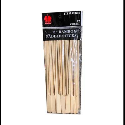 Poly King® Paddle Pick 8 IN Bamboo 50 Count/Pack 20 Packs/Case 1000 Count/Case