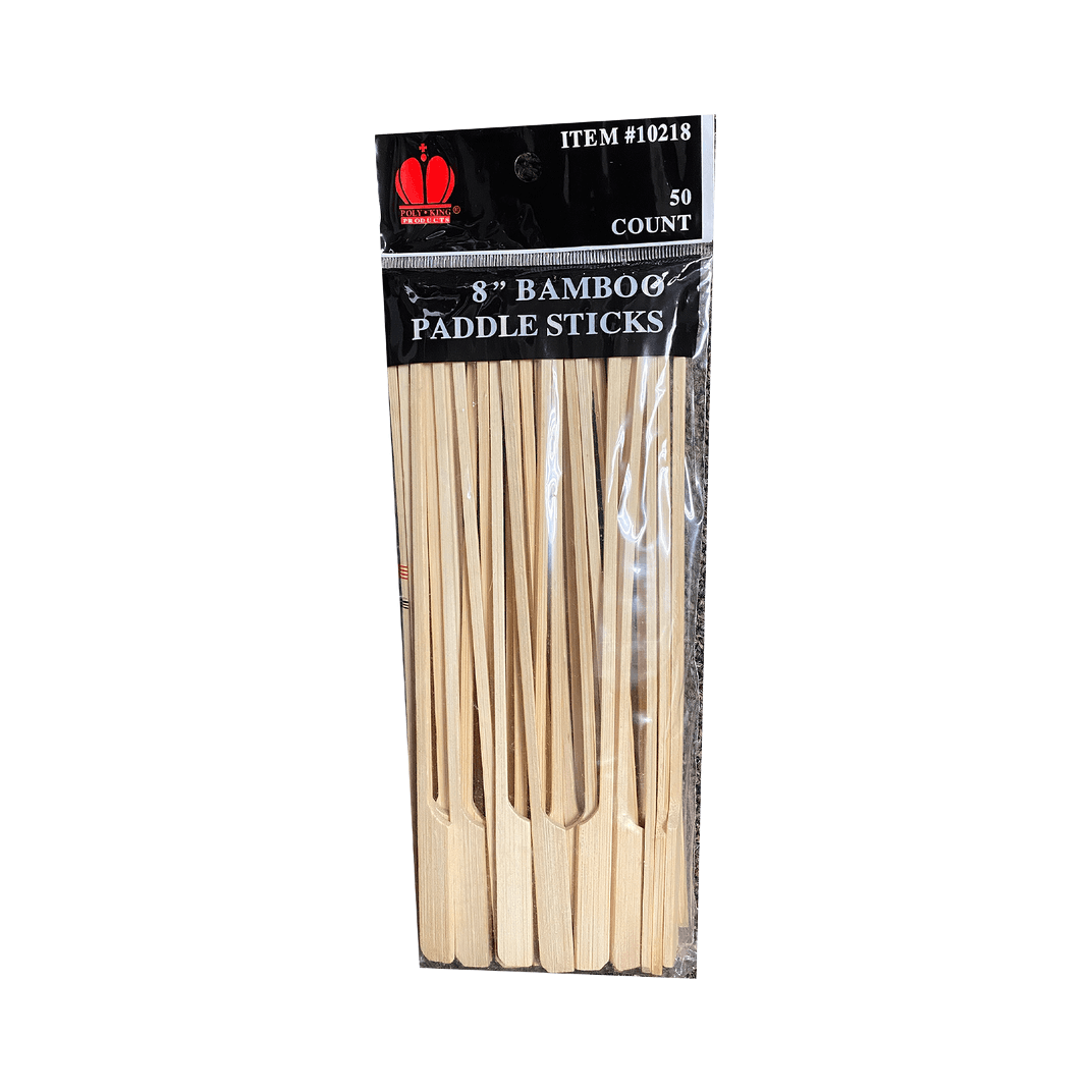 Poly King® Paddle Pick 8 IN Bamboo 50 Count/Pack 20 Packs/Case 1000 Count/Case