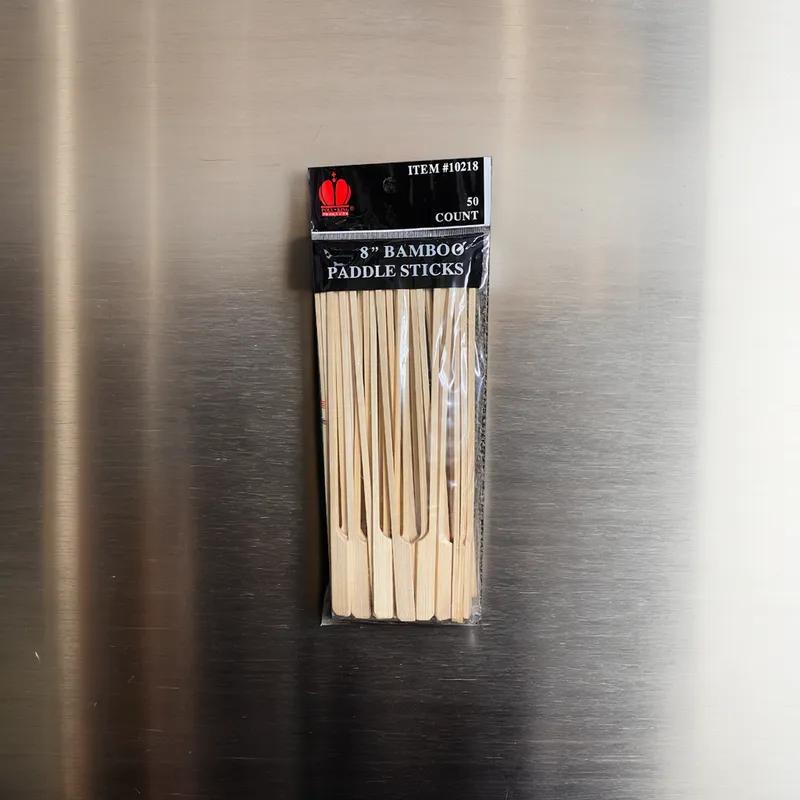 Poly King® Paddle Pick 8 IN Bamboo 50 Count/Pack 20 Packs/Case 1000 Count/Case