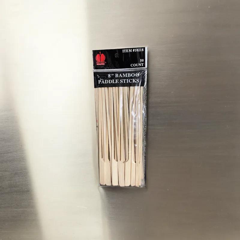 Poly King® Paddle Pick 8 IN Bamboo 50 Count/Pack 20 Packs/Case 1000 Count/Case
