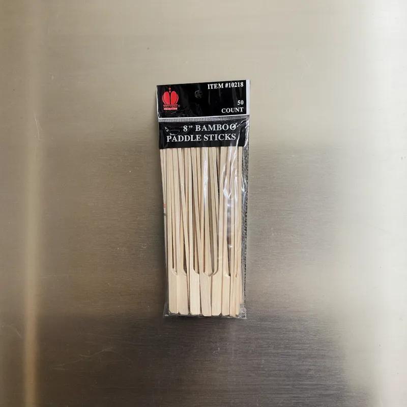 Poly King® Paddle Pick 8 IN Bamboo 50 Count/Pack 20 Packs/Case 1000 Count/Case