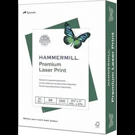 Hammer Mill Copy Paper 11X8.5 IN White 24 LB Laser Compatible 500 Count/Pack 10 Packs/Case