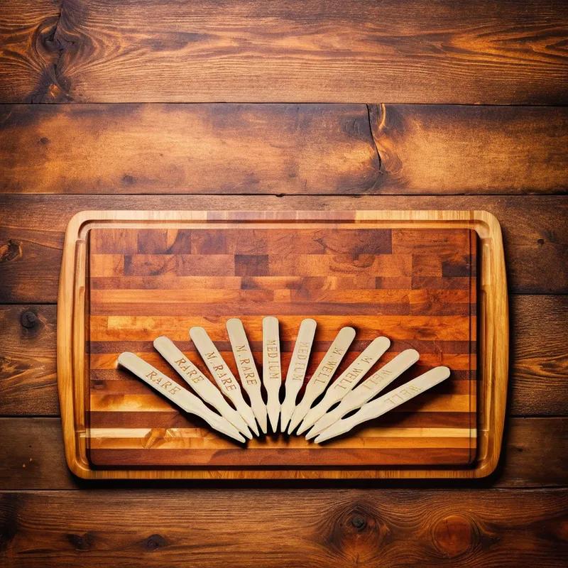 Rare Steak Marker Wood 500 Count/Pack 10 Packs/Case 5000 Count/Case