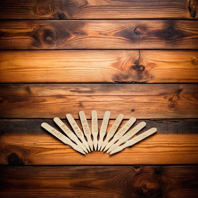 Medium Rare Steak Marker Wood 500 Count/Pack 10 Packs/Case 5000 Count/Case