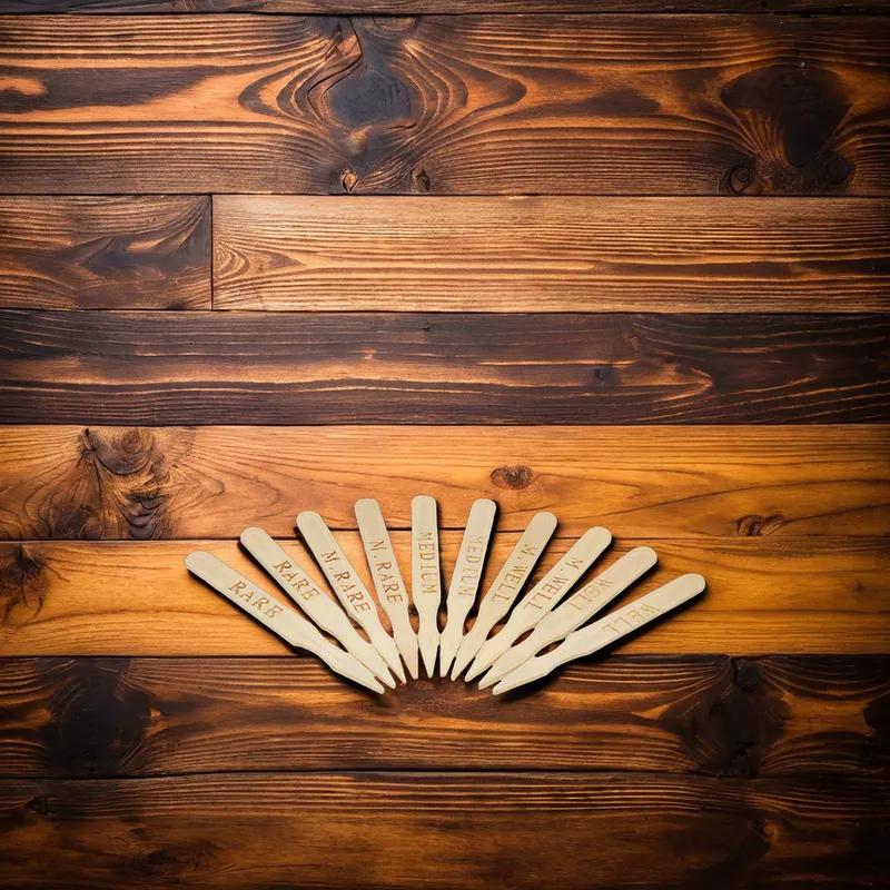 Medium Rare Steak Marker Wood 500 Count/Pack 10 Packs/Case 5000 Count/Case