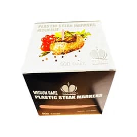 Medium Well Steak Marker Plastic Yellow 500 Count/Pack 10 Packs/Case 5000 Count/Case