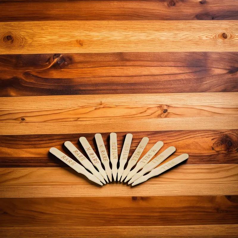 Well Done Steak Marker Wood 500 Count/Pack 10 Packs/Case 5000 Count/Case