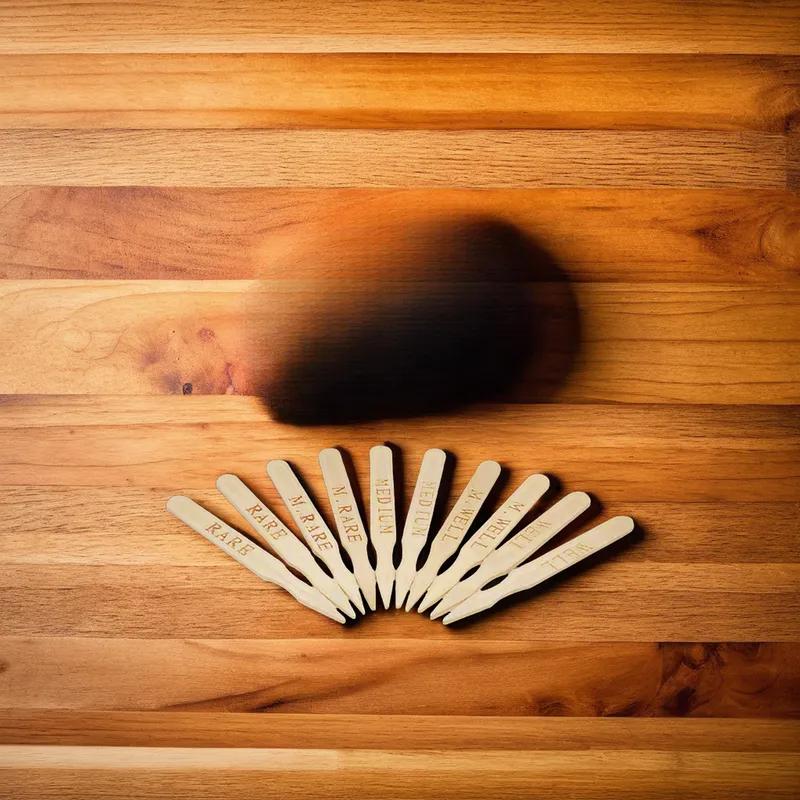 Well Done Steak Marker Wood 500 Count/Pack 10 Packs/Case 5000 Count/Case