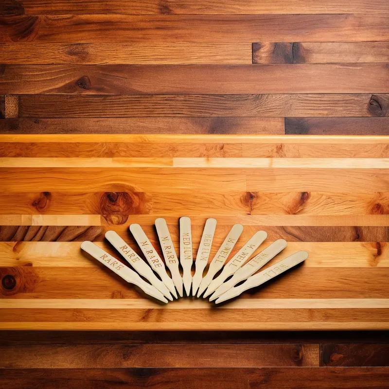 Well Done Steak Marker Wood 500 Count/Pack 10 Packs/Case 5000 Count/Case