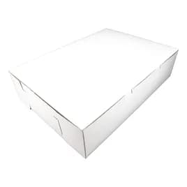 Bakery Box Oversize 20.5X14.5X5 IN Clay-Coated Kraft Board White Lock Corner 50/Case