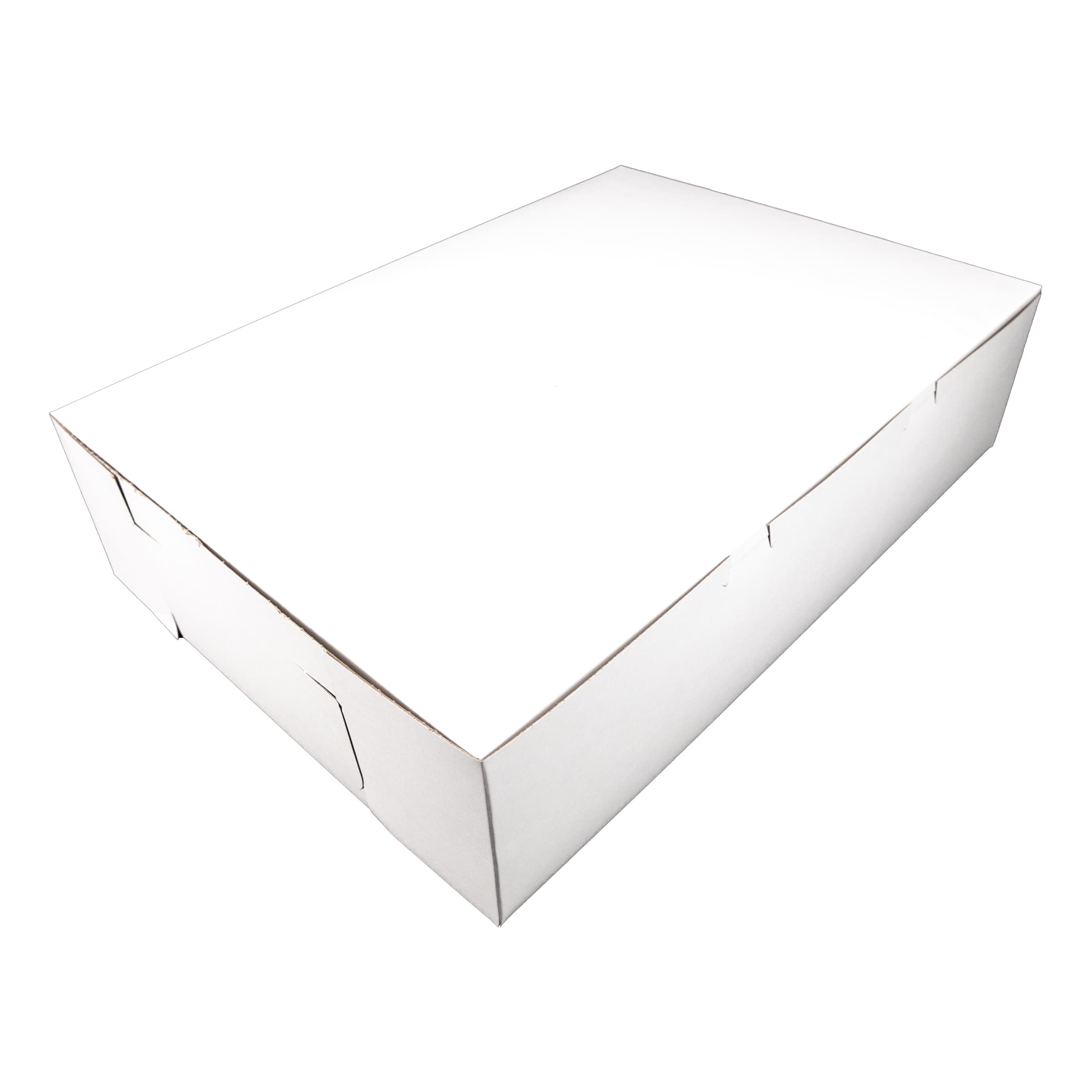 Bakery Box Oversize 20.5X14.5X5 IN Clay-Coated Kraft Board White Lock Corner 50/Case