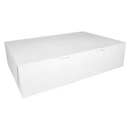 Bakery Box Oversize 20.5X14.5X5 IN Clay-Coated Kraft Board White Lock Corner 50/Case