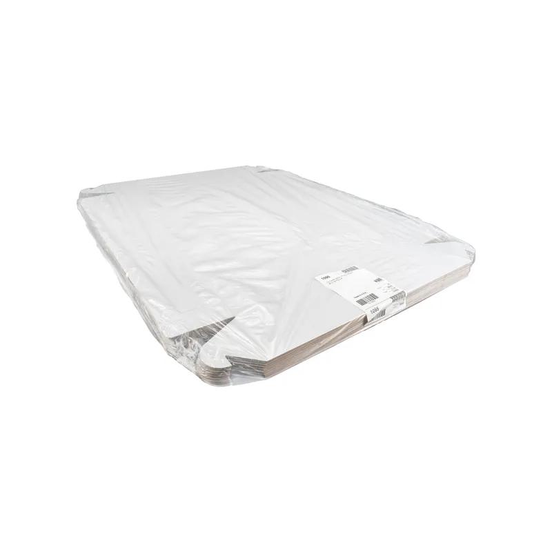 Bakery Box Full Size 26X18X4 IN Clay-Coated Paperboard White Rectangle Lock Corner 2-Piece 25/Case