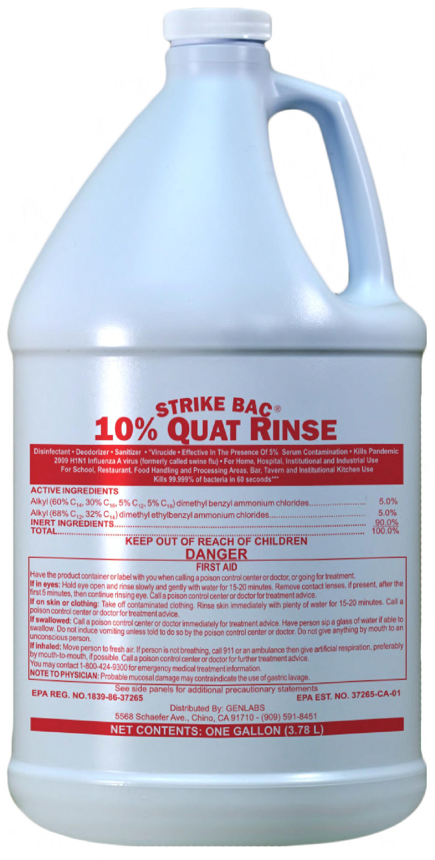 Strike Back Sanitizer 1 GAL Quat 10% 1/Each