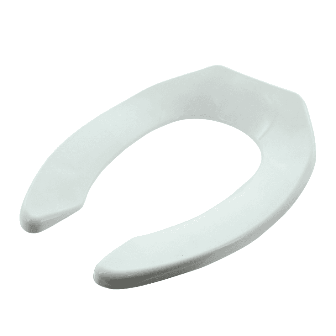 Toilet Seat White Plastic Elongated Open Front No Cover 1/Each