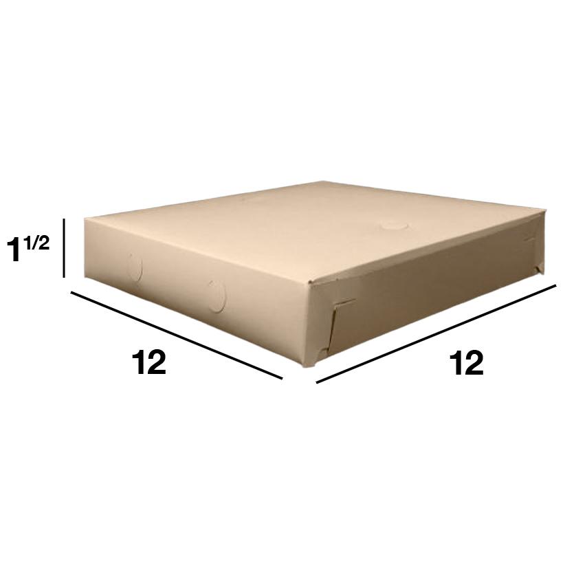 Pizza Box 12X12X1.5 IN Chipboard White Plain 100/Case