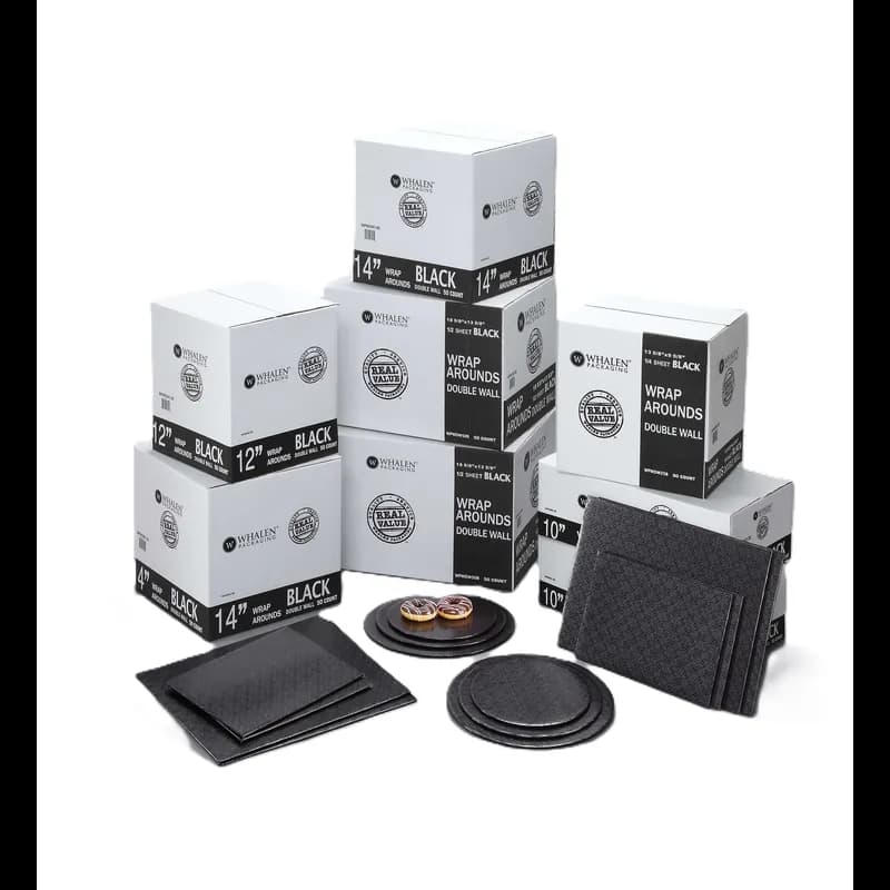 Wrap Around 14 IN Black Round Double Wall 50/Case
