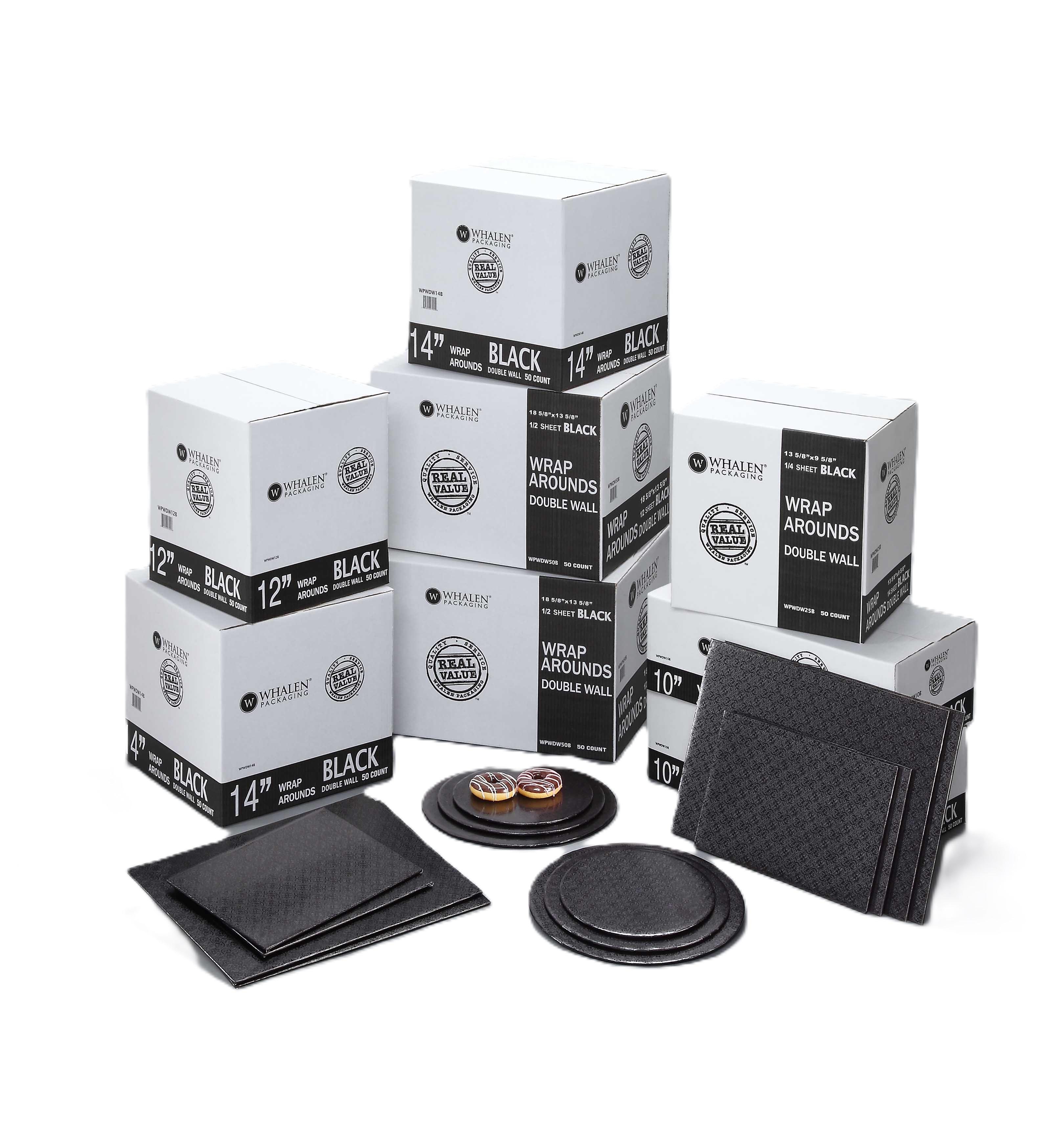Wrap Around 14 IN Black Round Double Wall 50/Case