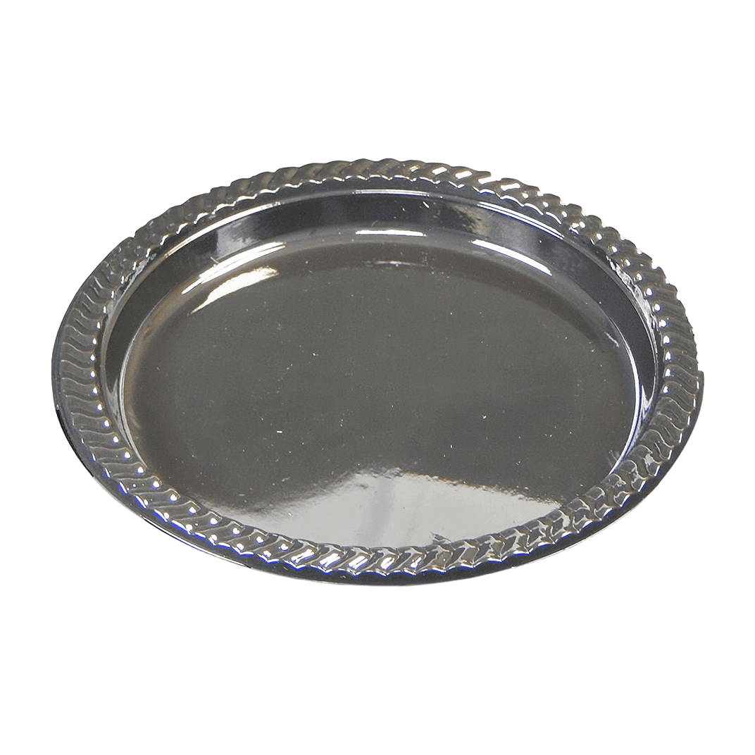 Victoria Bay Cold Plate 9 IN HIPS Black Round Scalloped Heavy 400 Count/Pack 1 Packs/Case