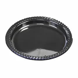 Victoria Bay Cold Plate 9 IN HIPS Black Round Scalloped Heavy 400 Count/Pack 1 Packs/Case