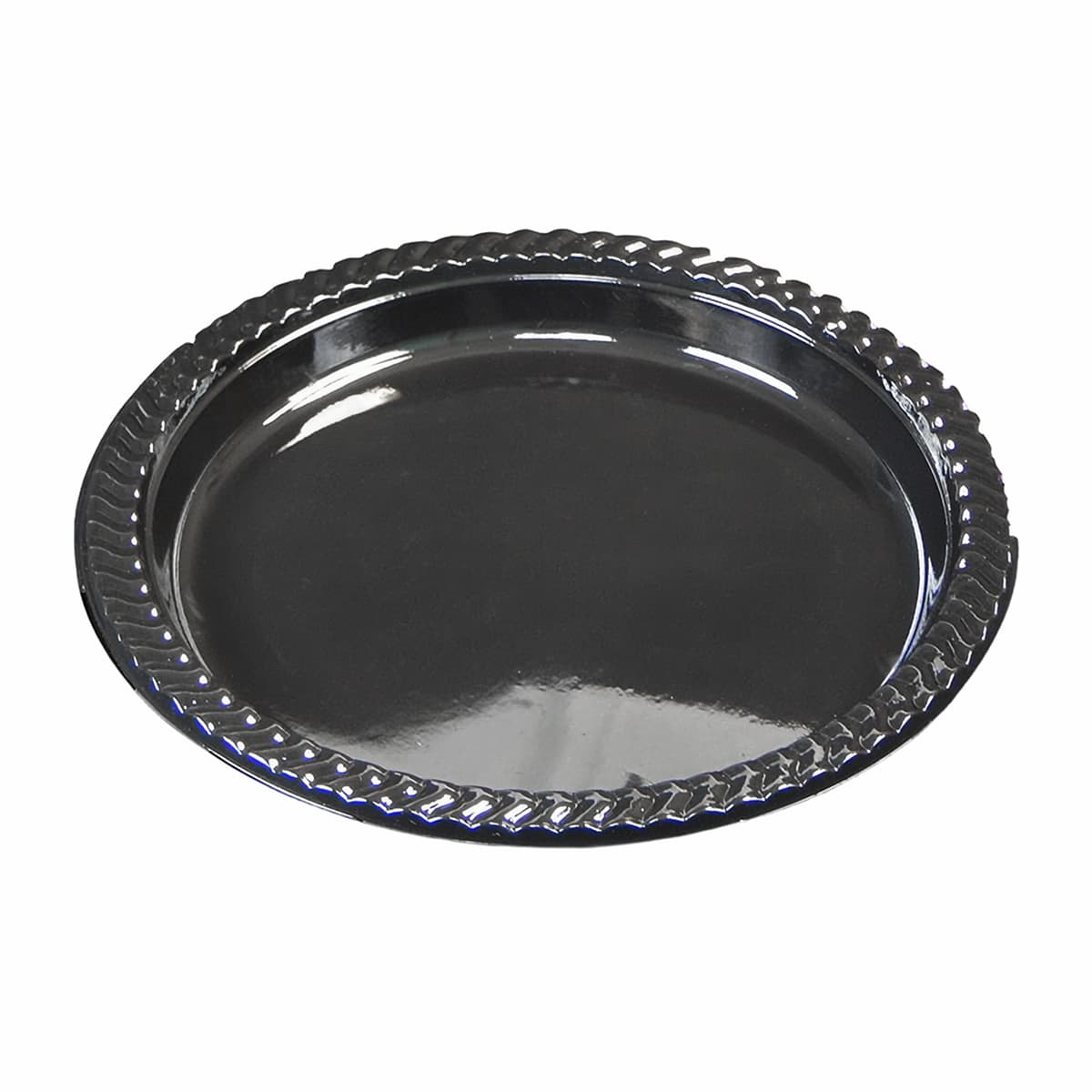 Victoria Bay Cold Plate 9 IN HIPS Black Round Scalloped Heavy 400 Count/Pack 1 Packs/Case
