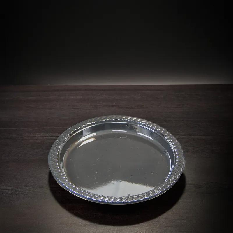 Victoria Bay Cold Plate 9 IN HIPS Black Round Scalloped Heavy 400 Count/Pack 1 Packs/Case