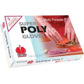 Gloves Medium (MED) Clear Heavy Duty Poly 100 Count/Pack 10 Packs/Case 1000 Count/Case
