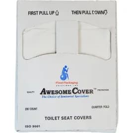 Toilet Seat Cover White 1/4 Fold 200 Count/Pack 25 Packs/Case
