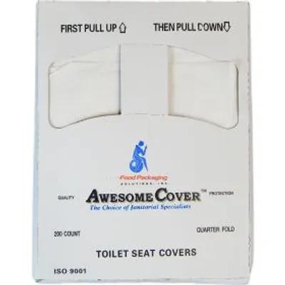 Toilet Seat Cover White 1/4 Fold 200 Count/Pack 25 Packs/Case