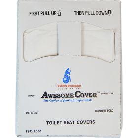 Toilet Seat Cover White 1/4 Fold 200 Count/Pack 25 Packs/Case
