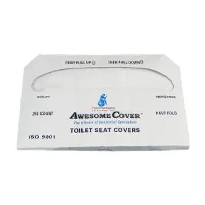 Toilet Seat Cover White Half-Fold Flushable 250 Count/Pack 10 Packs/Case