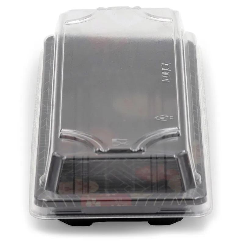 Sushi Take-Out Tray Base & Lid Combo 8.5X3.5X0.8 IN PS Rectangle 0.6MIL 500/Case