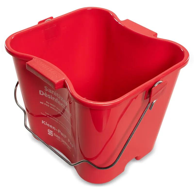 San Jamar Kleen-Pail® Utility Bucket & Pail 8 QT Red Color Coded Sanitizer 1/Each