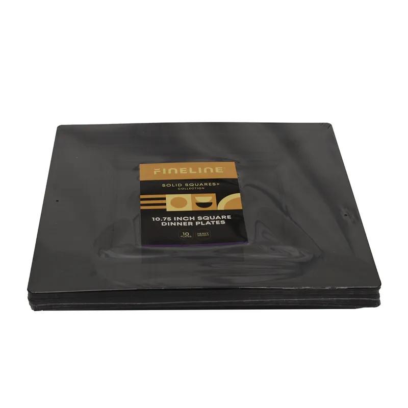 Plate 10.75X10.75 IN PS Black Square 120/Case