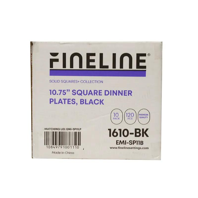 Plate 10.75X10.75 IN PS Black Square 120/Case