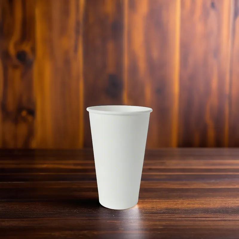 Cup 16 FLOZ Single Wall Poly-Coated Paper White 1000/Case
