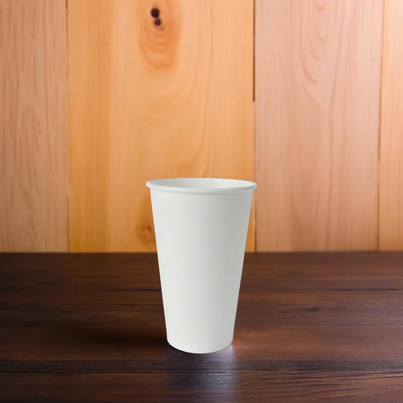 Cup 16 FLOZ Single Wall Poly-Coated Paper White 1000/Case