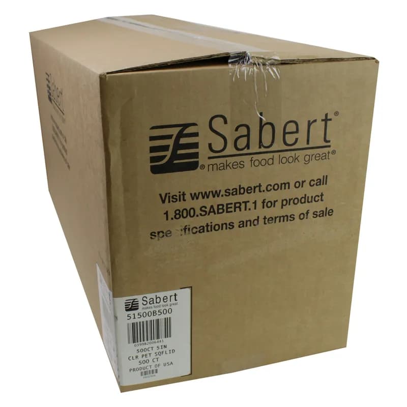 Lid 5.6X5.6X0.38 IN PET Clear Square For 8-12-16 OZ Bowl 500/Case